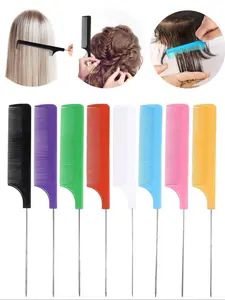 Professional Hair Parting Comb, Colorful Rat-Tail Comb for Salon, Home & Pet Grooming, Durable Design for Various Uses