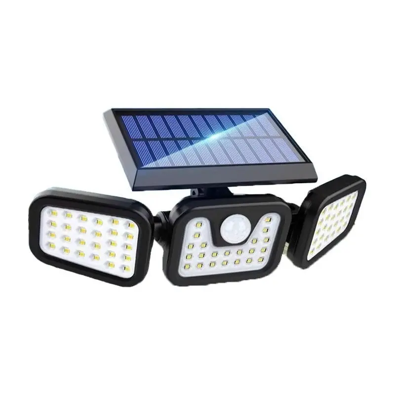 Solar Fence Lights - 0 Electricity, 10W, 5V-2.4A, Adjustable Motion Sensor LED Exterior Lighting Fixtures with Batteries