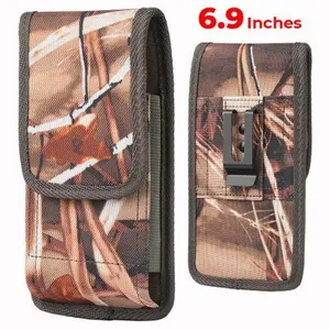 Universal Vertical Camo Velcro Clasp Phone Pouch 6.9 inch