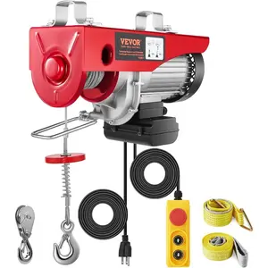 VEVOR Electric Hoist with Remote Control, 1320LBS Electric Winch, 110V Electric Hoist with 14ft Wired Control for Lifting in Factories, Warehouses, Construction Site, AtticVEVOR Super Brand Day