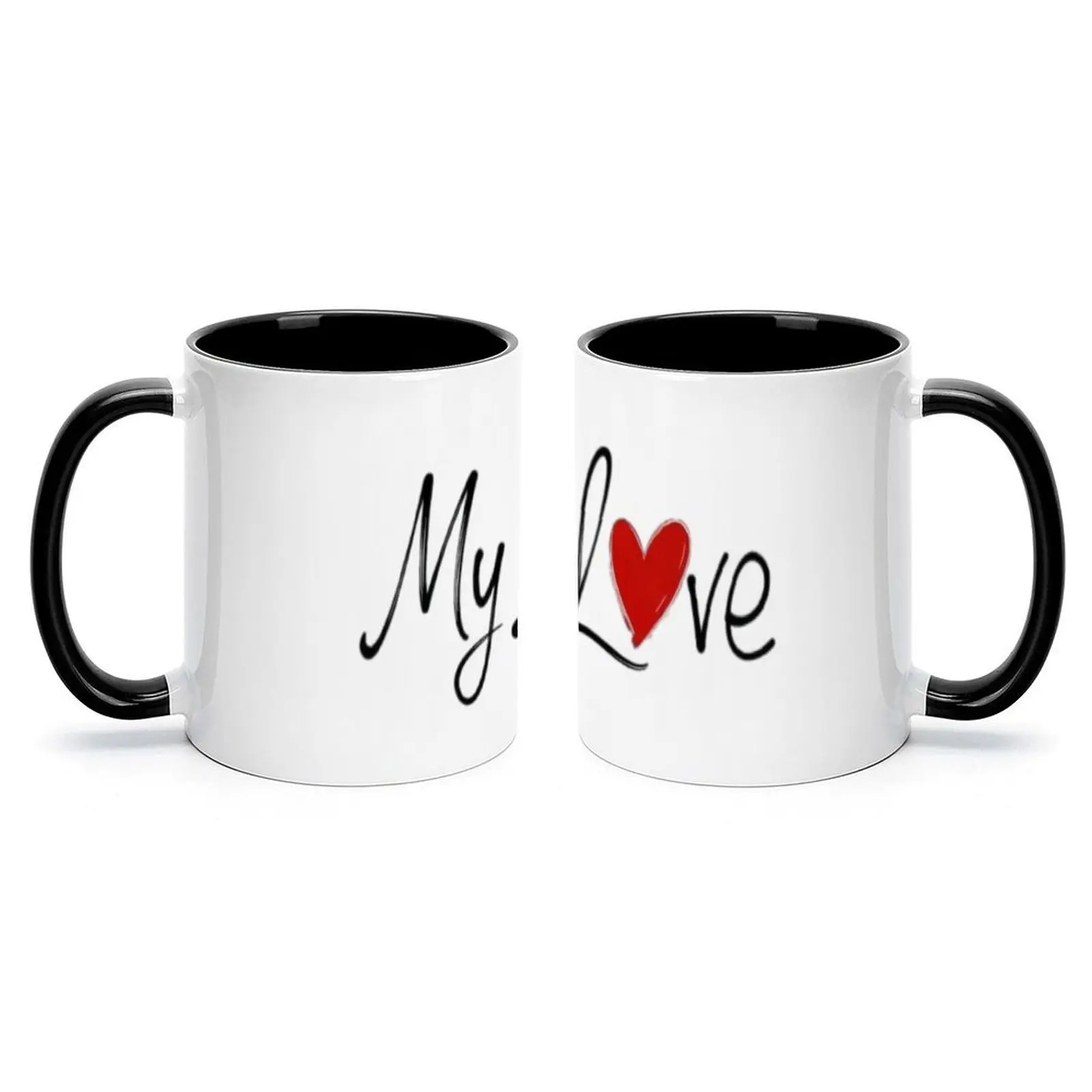 11oz Heart Design Couple Cup, Romantic Kitchenware Drinkware for Her, Valentine’s Romantic Gift for Coffee or Tea