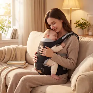 Ergonomic Infant Carrier with Hip Seatm, Kangaroo Bag Soft , Newborn to Toddler 7-45lbs Front and Back Baby Holder Carrier for Men/Women Dad Mom babycarrier babycarrier  baby carriers lumbar support fit mother day