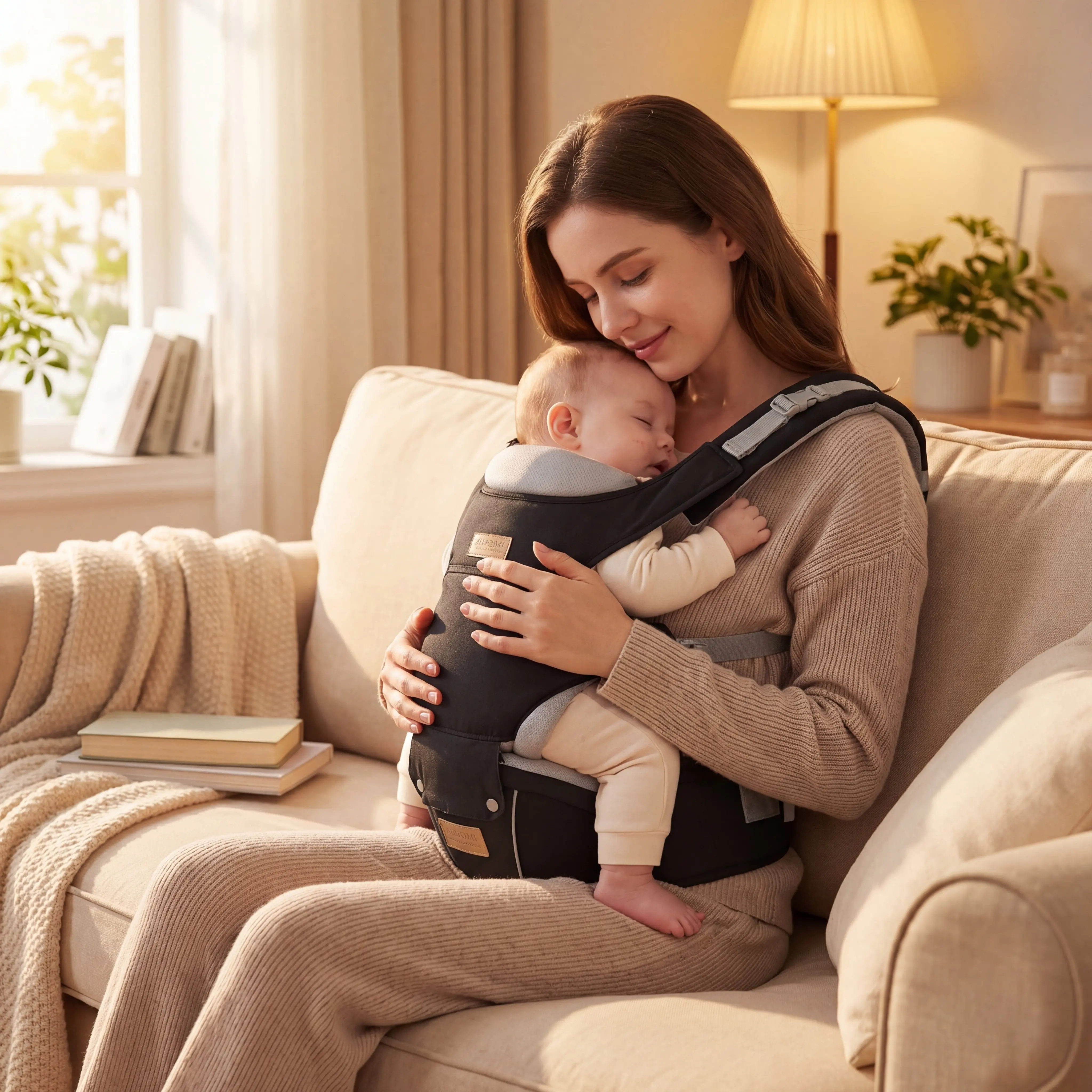 Ergonomic Infant Carrier with Hip Seatm, Kangaroo Bag Soft , Newborn to Toddler 7-45lbs Front and Back Baby Holder Carrier for Men/Women Dad Mom babycarrier babycarrier  baby carriers lumbar support fit mother day