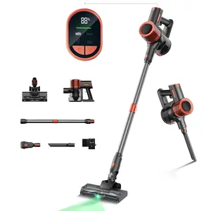 JIGOO C200 Cordless Vacuum Cleaner, 23KPa Suction, 40min Runtime, 2 Work Modes, Telescopic Metal Tube & LED Headlight