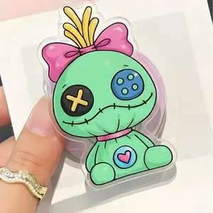 Cute Voodoo Doll Pop Socket Creepy Cute Phone Grip Accessory, Kawaii Voodoo Doll Stitch Phone Grip