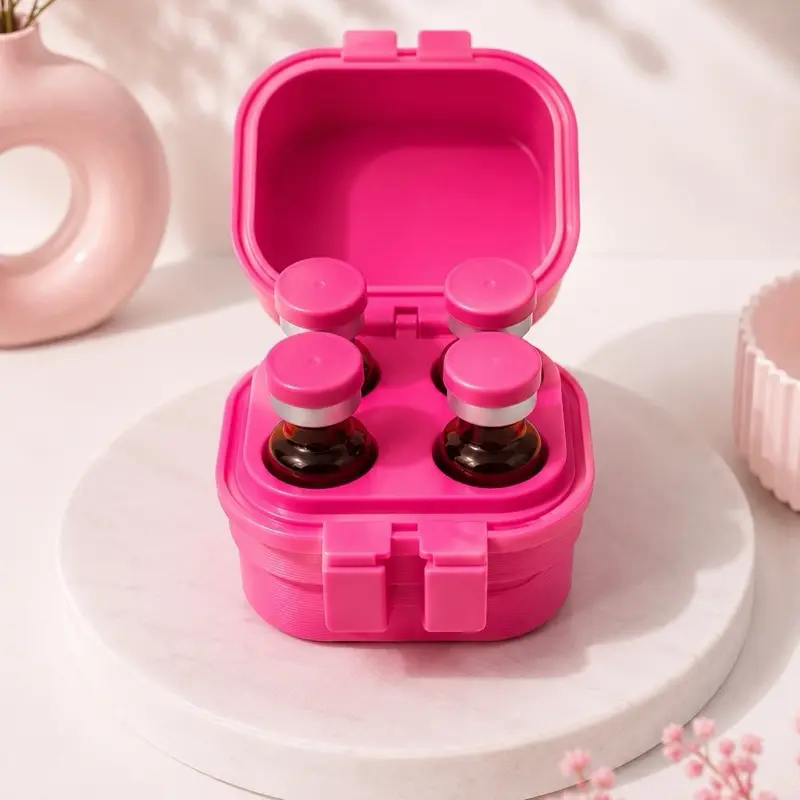 Compact SnapBox Peptide Vial Storage Case – Holds 4, x 3ml Vials