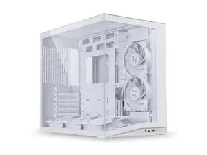 LIAN LI O11D MINI V2 Flow | Compact ATX Mid-Tower Airflow Computer Case | Panoramic View | High-Performance Airflow | Includes 5 x 120mm Reverse Blade Fans | Cable Management | White  (O11DMIV2FW)