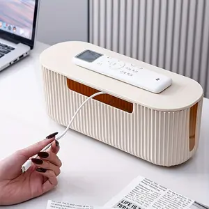 Flake Storage Box for Power Boards, Surge Protectors, Chargers, Adapters, TV & Computer Cables, Home/office Hidden Box, Easy Assembly, Durable PP Plastic