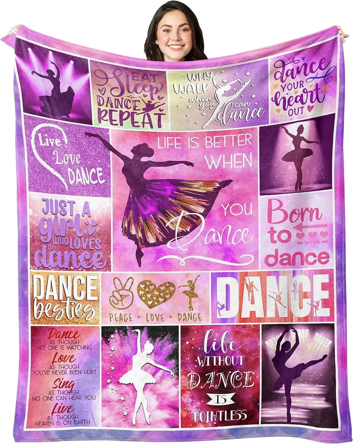 Dancer Gifts Blanket, Dance Gifts for Girls - Ballet Gifts - Dance Teacher/Dance Team Gifts, Dance Recital Gifts for Dancers, Ballet Dance Teacher Appreciation Gifts Throw Blankets 50"X60"a