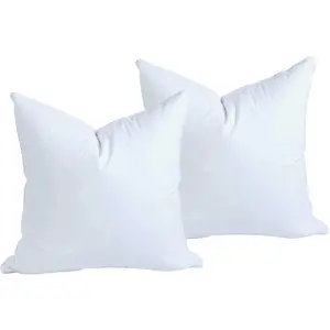 MoonRest Set of Two Synthetic Down Alternative Square Pillow Insert Form%100 Cotton Blend Fabric Cover, Decorative Throw Pillow, Sofa Cushion and Bed Pillow