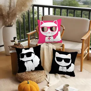 Karl Lagerfeld Cushion Cover Short Plush Anti-Dust Mite Pillowcase Sofa Cushion Cover with Invisible Zipper