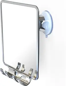 Shower Mirror, Shower Mirror fogless for Shaving with a Removable Razor Holder - Shaving Mirror for Shower with a Powerful Suction Cup - Shatterproof fogless Mirror for Shower (Chrome)