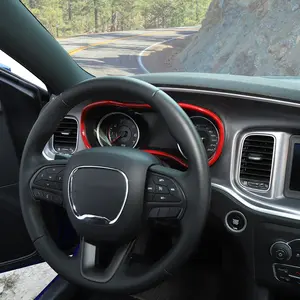 Dashboard Instrument Box Trim Cover for Dodge Charger 2015+ Soft Carbon Fiber Interior Car Accessory UV Resistant Easy DIY Installation