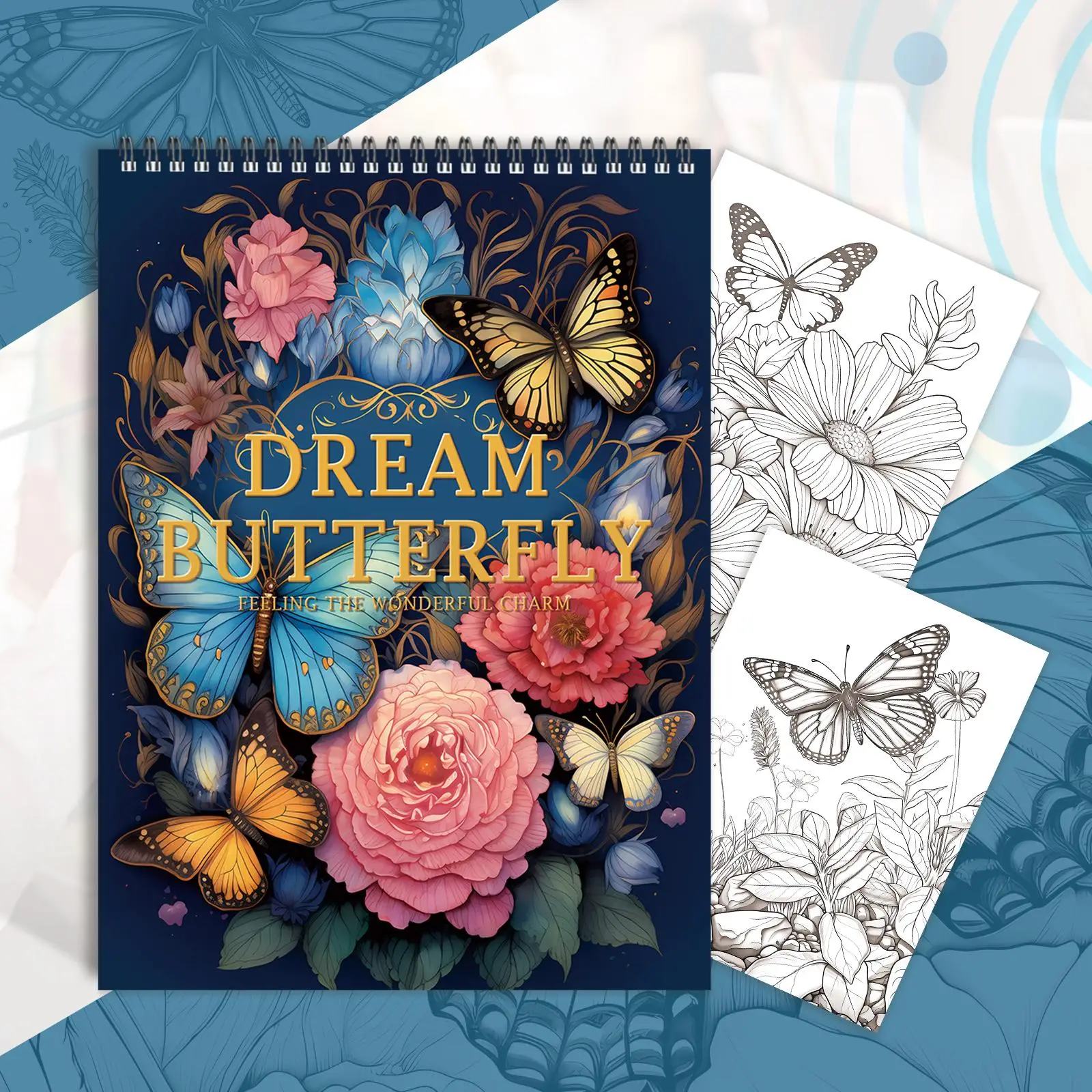 Butterfly & Flower Pattern Coloring Book, 1 Count Fantasy Butterfly Theme Coloring Painting Book, Stress Relief Toys Perfect for Festival & Birthday G