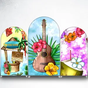 15-day Delivery Tropical Tiki Bar Arch Backdrop Cover for Hawaiian Luau Party and Summer Events