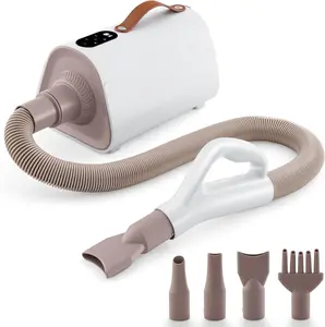 Giantex Dog Dryer, Dog Hair Dryer with Adjustable Air Speed and Temperature Control, 4 Nozzles, Negative Ion Function, Overheat Protection, High Velocity Dog Blow Dryer for Pet Grooming Salon