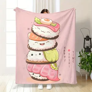 A Sushi Blanket That Looks Like Real Food, a Unique Food Cover, a Fun Gift for Boys And Girls, Suitable for All Seasons, Perfect for Beds, Sofas, Chairs, And Living Room Decor.  Lightweight, breathable, stain-resistant, and soft