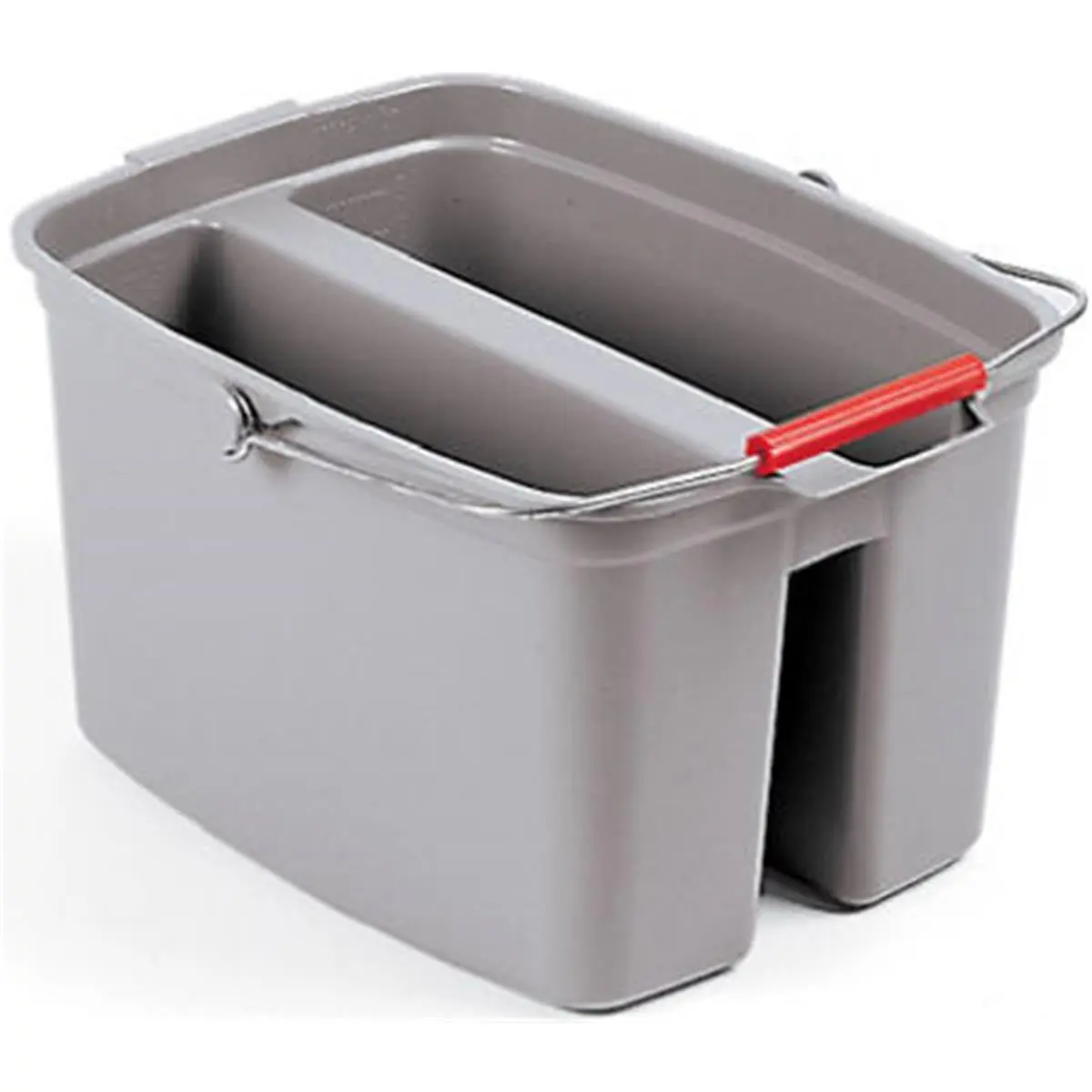 Rubbermaid Commercial Grade Rectangular Utility Storage Double Bucket - Gray, 19 qt Capacity, 14.5 x 18 x 10 in, 4.16 lbs, for Business Use