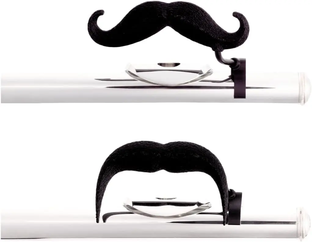 Textured Flute-stache 2.0 Clip-on Mustache - Unisex 2-Pack, XL & Handlebar Combo, Costumes & Accessories for Play, Made by Musicians (Musical Instrument Accessory)