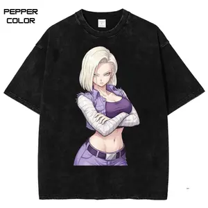Android 18 T-Shirt, Dragon Ball Shirt, Anime Vintage Shirt, Unisex Anime Tee, Crew Neck Casual Cotton Shirt, Trending, All Size,Gift For Menswear Womenswear Casual Streetwear