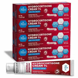 MED Pride Hydro Cortisone (Hydrocortisone) Cream 1% OTC Bulk Pack of 4 X 1 Oz Anti-Itch Ointment for Rash, Eczema, Bug Bites