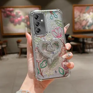 1 Piece A15 5G Case Line leaves With bracket Pattern Comfortable feel Cover Designed Suitable For Galaxy A15 5GPhone Cases Featuring Shockproof For Fashion