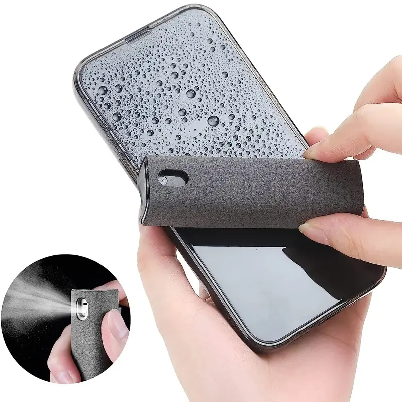 2 In 1 Screen Cleaner Spray, Microfiber Cloth Integrated Design, Portable Screen Cleaning Kit For Phone, Laptop & Tablet