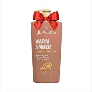 Jergens Shea Fusion Warm Amber Body Lotion, Moisturizer with Shea Butter & Vitamin E, 14 Fl Oz