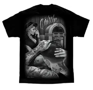 DGA David Gonzales Art Fresh Cut Chillin Pinup Greaser Tattoo Rockabilly T Shirt Summer