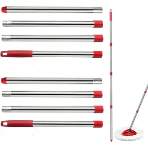 Spin Mop Replacement Handle, 4-Section 30-to-58 inch Mop Replacement Stick Compatible with Ocedar Mop Handle for Easy Wring Mop Refills,  Screw Joint (Red 2 Pack)