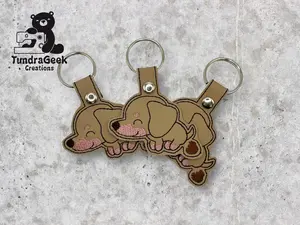 Doggo DooDoo Embroidered Vinyl Keychain
