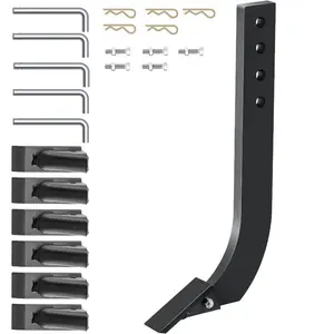 VEVOR 5pcs Box Blade Shank, 16'' Scarifier Shank, 3 Holes Box Scraper Shank, Ripper Shank with Removable Tapered Teeth and Pins, Adjustable Shanks Assembly for Replacement, Digging, Plowing