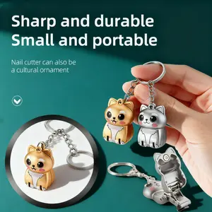 Stainless Steel Folding Nail Clippers, Portable with Keychain and File, Mini Flip Cover Design, Travel Home Gift