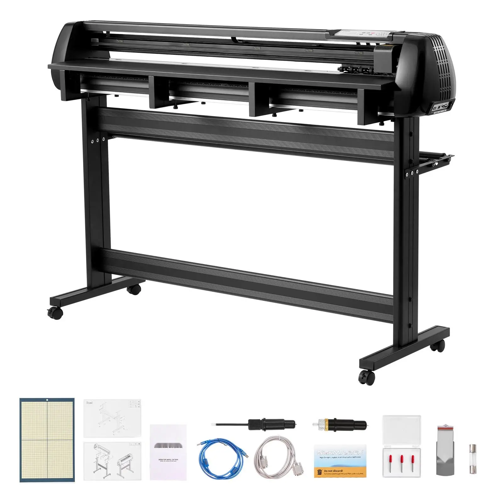 Vinyl Cutter Machine, 53-Inch Maximum Feed Width, Dual Blades, Adjustable Cutting Force and Speed, LED Display, Vinyl Plotter Cutter Printer with SignMaster Software, Compatible with Windows and macOS