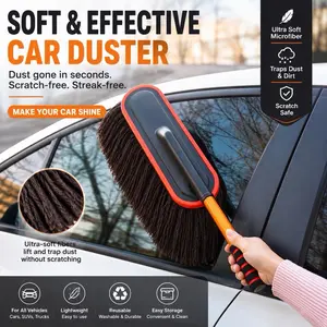 Car Wax Brush with Storage Case, Auto Detailing Applicator Brush, Soft Bristle Waxing Brush for Car Interior & Exterior Cleaning