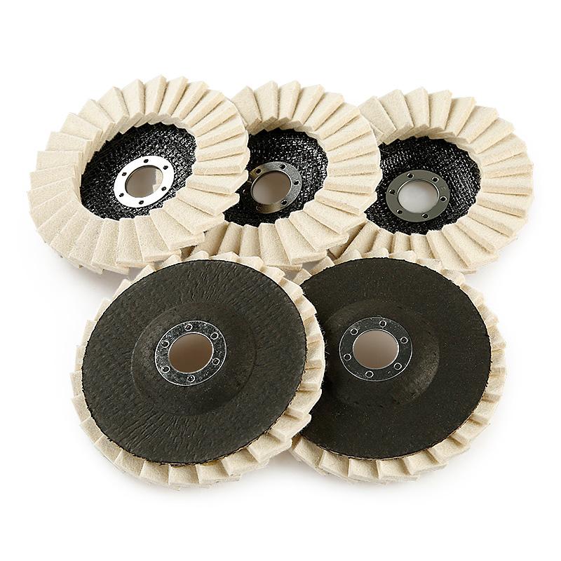 LOZLIN 1PCS/3PCS 5Inch Wool Polishing Wheels Set for Angle Grinders High Gloss Mirror Finish on Metal Glass Ceramic Stone Durable Efficient Design SummerVibes