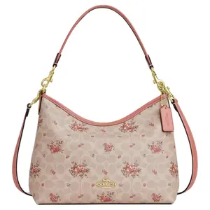 COACH Laurel 31 Floral Print Coated Canvas Crossbody Shoulder Bag for Women in Sand Multi-Color