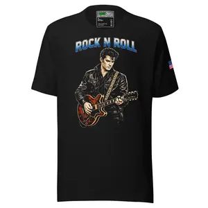 Unisex T-Shirt Reverb - Medium Fitted Short Sleeve Crew Neck Casual Rock Style Summer 100% Combed Ring-Spun Cotton Fabric