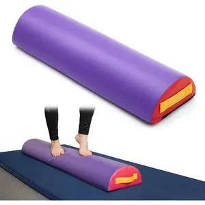 Arrowbash 24 Inch Foam Roller Half Round Gymnastics Balance Beam with Hook-and-Loop Back with Carry Handles Vinyl Surface for Beginners Professional Gymnasts