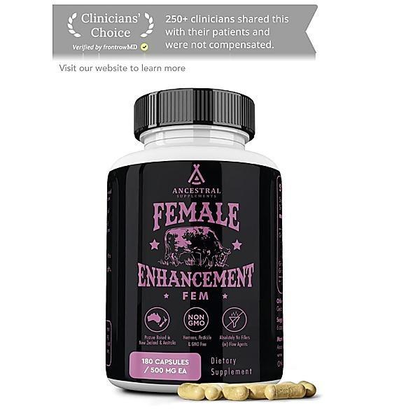 Ancestral Supplements FEM Capsules, Women’s Grass Fed Whole Food Dietary Supplement, Nutrient Support, 180 Count