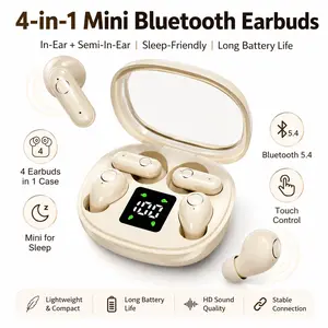 Mother's Day Gift Idea | 2 Pairs Mini Invisible Earbuds | Bluetooth 5.4 with | Button Case for Mom Wife & Sleep