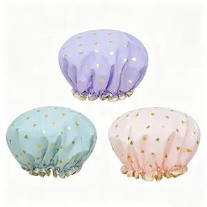 Women Shower Cap Double Layer Thickened Waterproof Bath Shower Hair Cap, Adult Hair Washing Cap for Home Kitchen Oil Fume Prevention, Ideal Mother's Day Gift