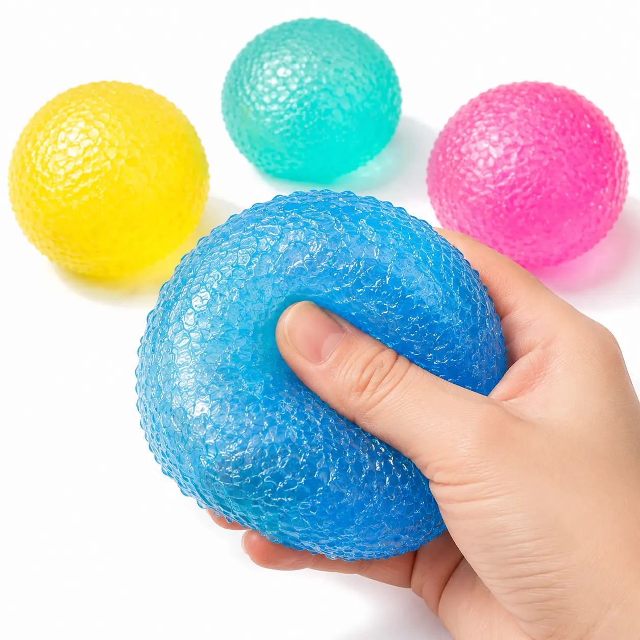 Crystal Mochi Squishy Ball - Soft Stretchy Jelly Sensory Fidget Toy, Sensory Play Stress Relief Desk Toy Gift for Kids