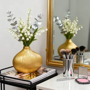 1PCElegant Resin Shell Vase, Luxury Home Decor Ornament, Perfect for Dressing Table, Bedroom, Living Room, Desktop Decoration