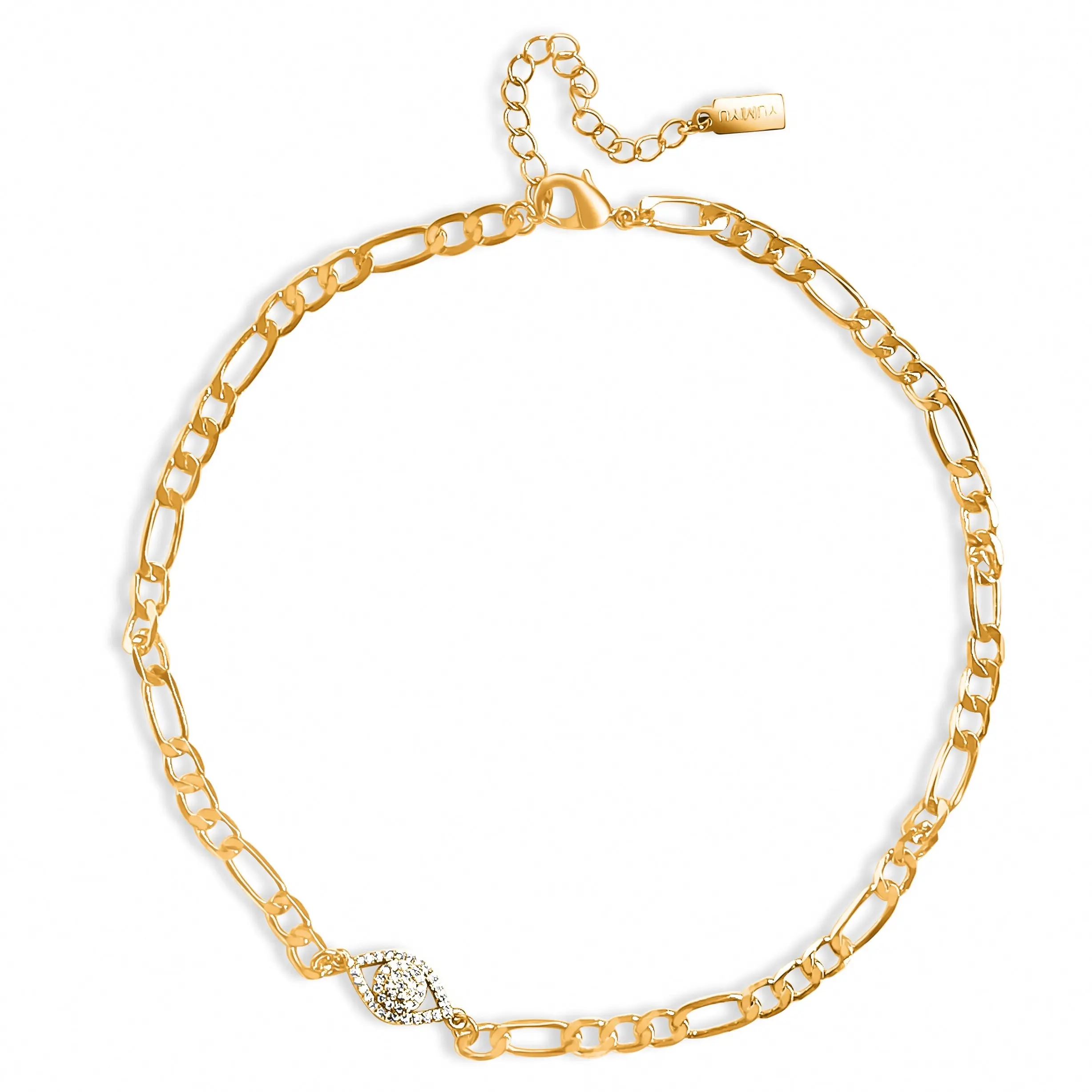 Luna Evil Eye Choker - Gold Filled