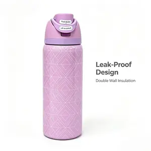 Owala 32oz Purple Geometric Water Bottle, Double Wall Insulated Stainless Steel, Leak-Proof & Spill-Proof with Lift-to-Unlock Lock, Keeps Cold All Day, BPA-Free for School, Commute & On-the-Go outdoorfun
