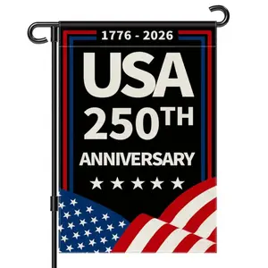 USA 250th Anniversary Garden Flag, 1776-2026 Patriotic Yard Decor, American Flag 250th Birthday Outdoor Lawn Flag, 4th of July Independence Day Gift, Without The Flag Hanger/Holder