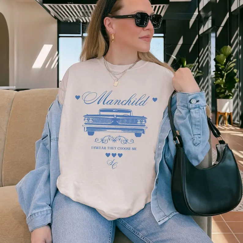 Manchild Shirt, Sab Carp Graphic Tee, Merch Lyrics Concert