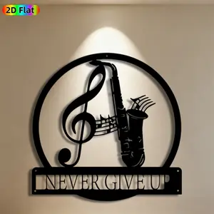 1pc Saxophone & Treble Clef Metal Wall Art,Saxophone Statue Mural, Ideal Gift for Christmas, New Year, Music Decor Enthusiasts, Rust-Resistant Metal Wall Decor Wall Sculptures, Perfect for Living Room Wall & Garden Fence, Unique Musical Home Decor