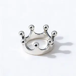 Sterling Silver Crown Band Ring – Elegant Princess Style Accessory-Size6-10inch- engagement proposal- jewelry tiktok  jewelry on sale